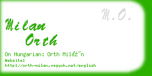 milan orth business card